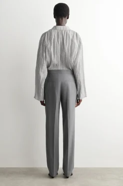 TAILORED WOOL STRAIGHT-LEG PANTS