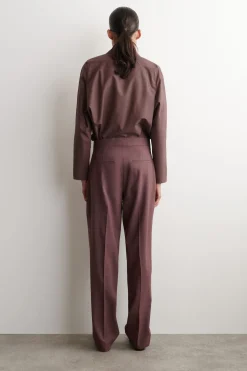 TAILORED WOOL STRAIGHT-LEG PANTS
