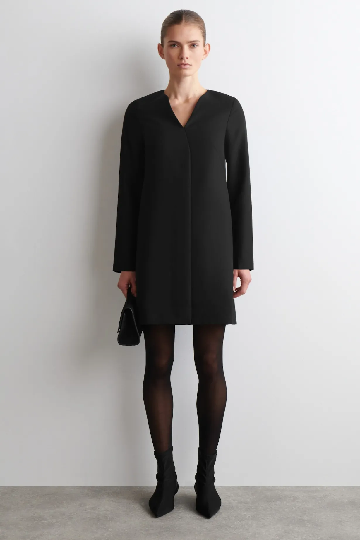 TAILORED WOOL-BLEND MINI DRESS