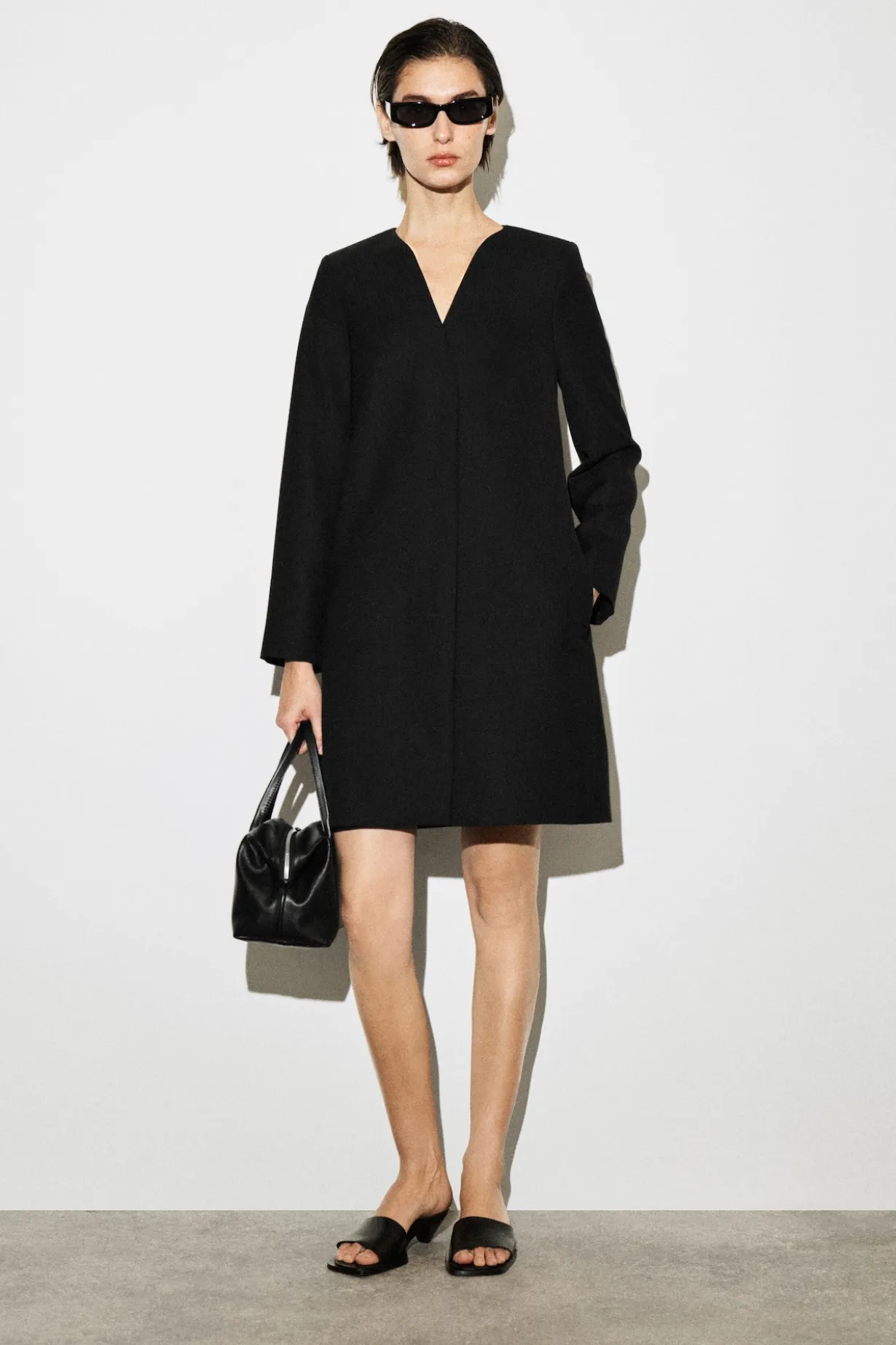 TAILORED WOOL-BLEND MINI DRESS
