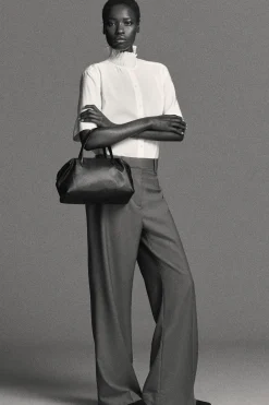 TAILORED WOOL-TWILL BOOTCUT PANTS