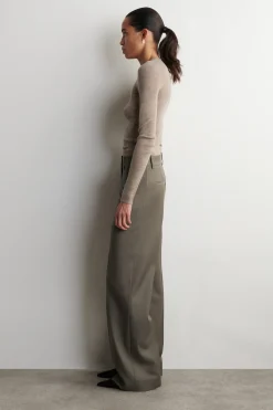 TAILORED WOOL-TWILL BOOTCUT PANTS