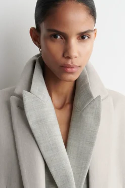 TAILORED WOOL-TWILL LONG COAT