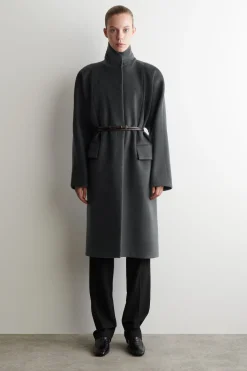 TAILORED WOOL-ZIBELINE LONG COAT