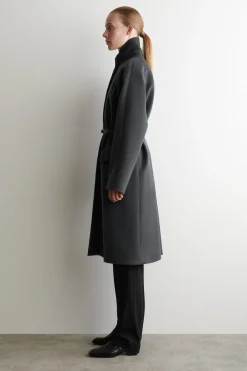 TAILORED WOOL-ZIBELINE LONG COAT