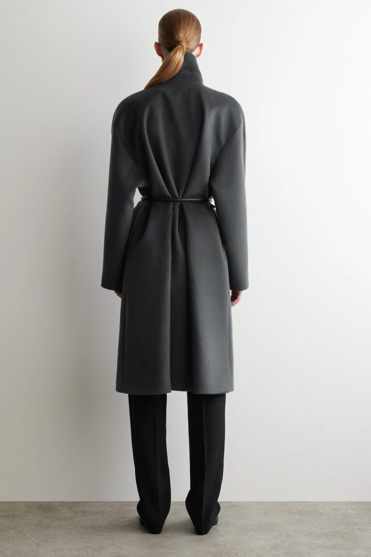 TAILORED WOOL-ZIBELINE LONG COAT
