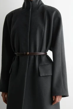 TAILORED WOOL-ZIBELINE LONG COAT