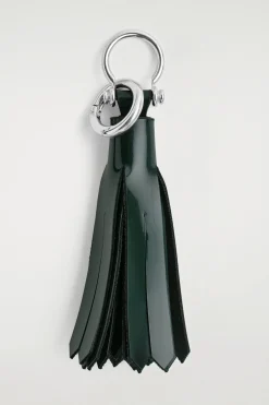 TASSELED LEATHER KEYRING