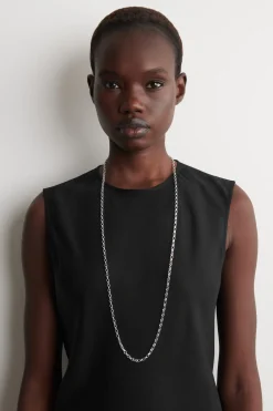 TEARDROP-LINK LONG CHAIN NECKLACE