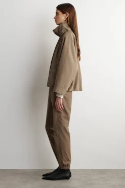TECHNICAL NYLON BARREL-LEG PANTS