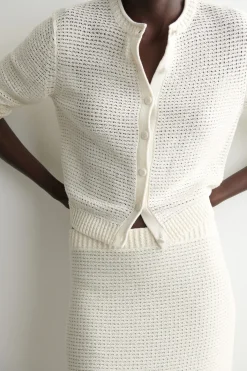 TEXTURED KNITTED COTTON MINI SKIRT