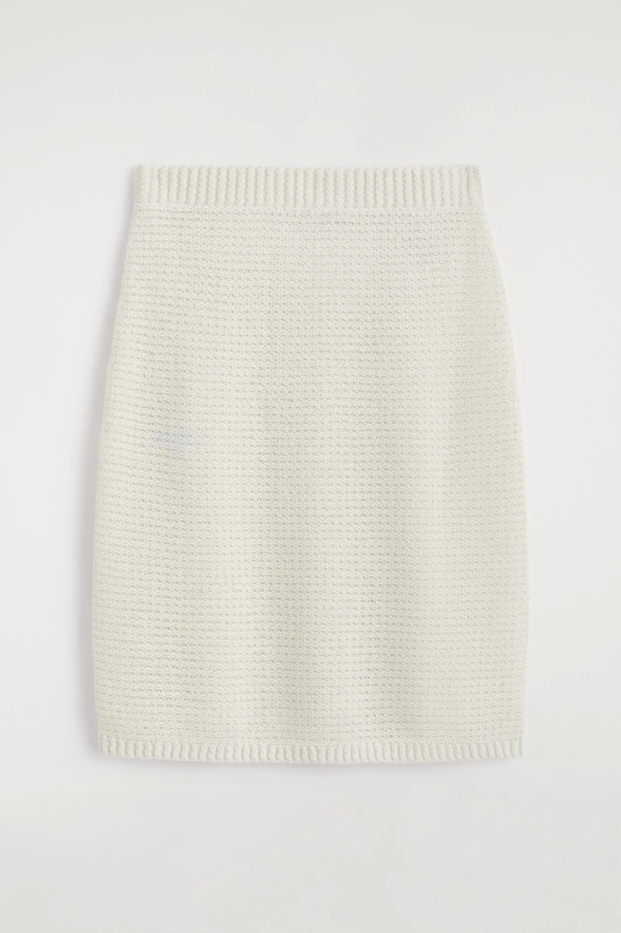 TEXTURED KNITTED COTTON MINI SKIRT