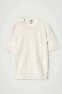 TEXTURED KNITTED COTTON T-SHIRT