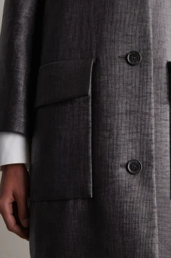 TEXTURED SINGLE-BREASTED COAT