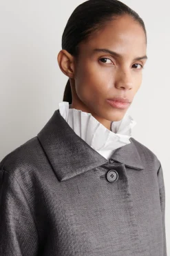 TEXTURED SINGLE-BREASTED COAT