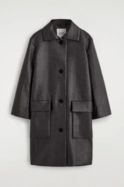 TEXTURED SINGLE-BREASTED COAT