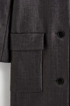 TEXTURED SINGLE-BREASTED COAT