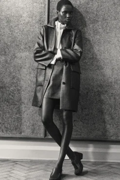 TEXTURED SINGLE-BREASTED COAT