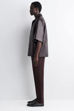 TEXTURED-LEATHER SHIRT