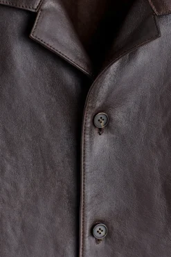 TEXTURED-LEATHER SHIRT