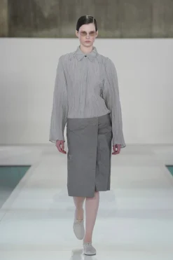 TEXTURED-LEATHER WRAP SKIRT