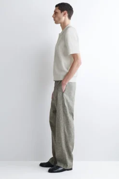 TEXTURED-PANEL COTTON POLO SHIRT