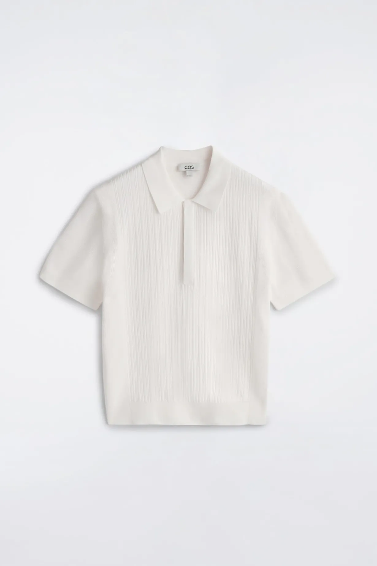 TEXTURED-PANEL COTTON POLO SHIRT