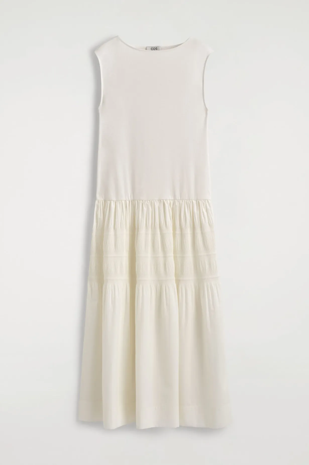 TIERED GATHERED MIDI DRESS