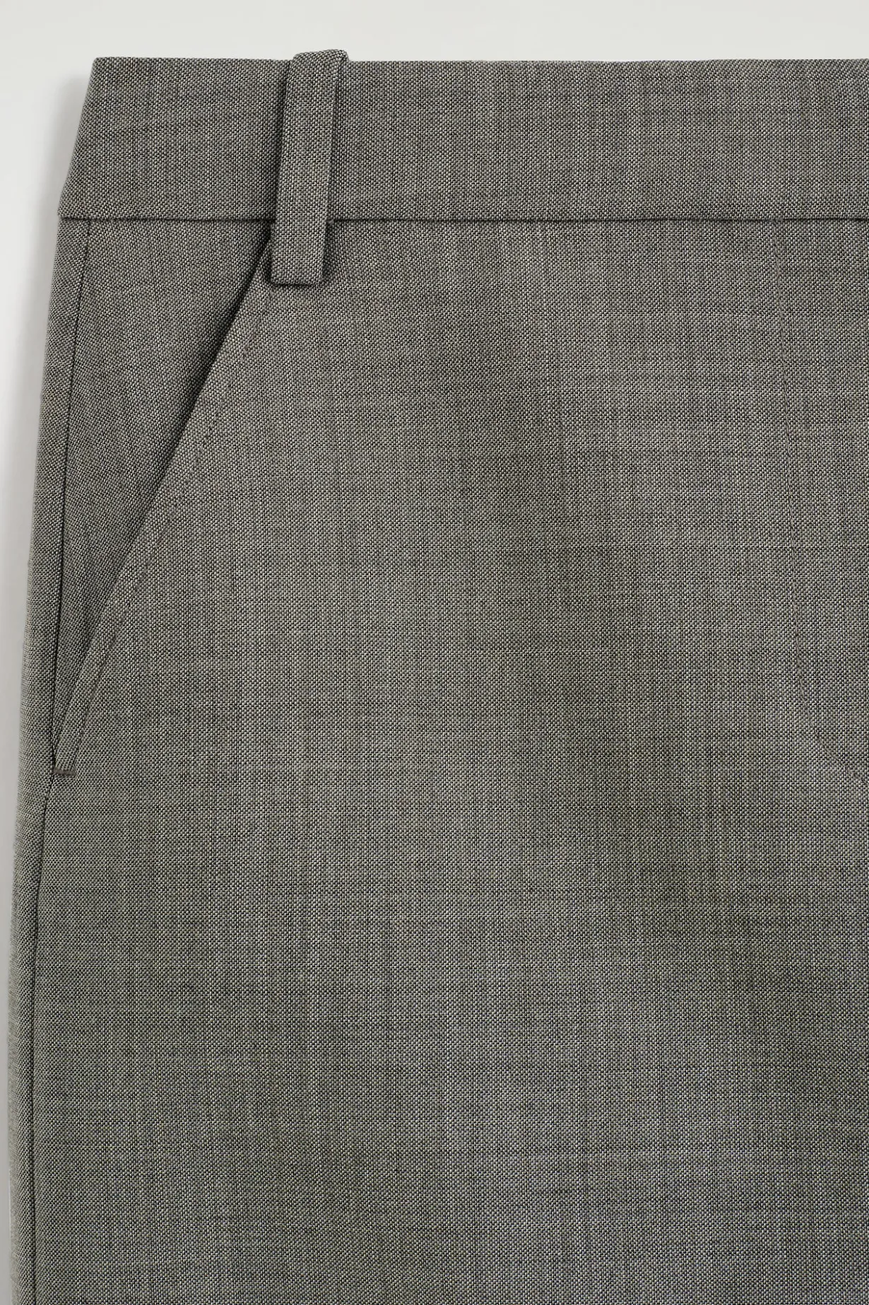 TURN-UP WOOL-BLEND PENCIL SKIRT