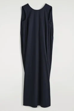 TWIST-BACK COTTON MIDI DRESS