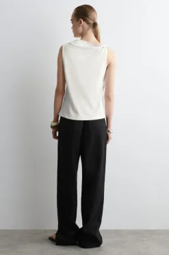 TWIST-DETAIL COTTON TOP