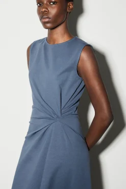 TWIST-DETAIL JERSEY MIDI DRESS