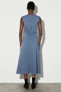 TWIST-DETAIL JERSEY MIDI DRESS