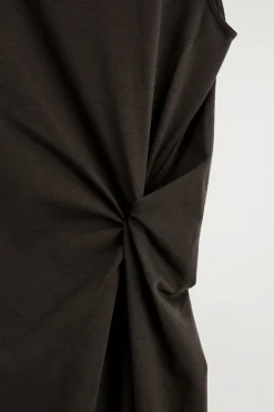 TWIST-DETAIL JERSEY MIDI DRESS