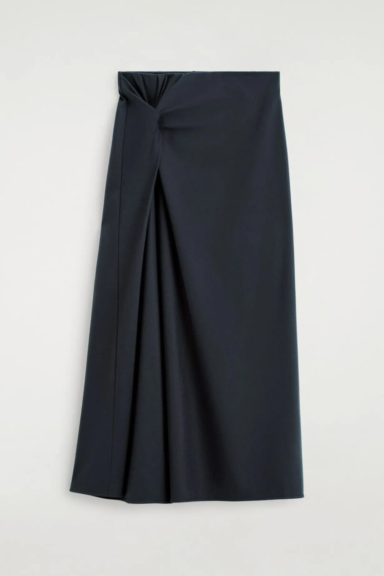 TWIST-DETAIL JERSEY MIDI SKIRT