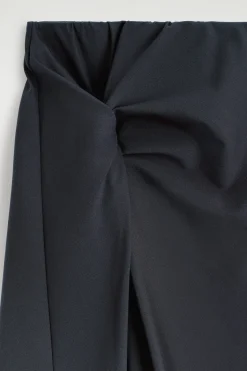 TWIST-DETAIL JERSEY MIDI SKIRT