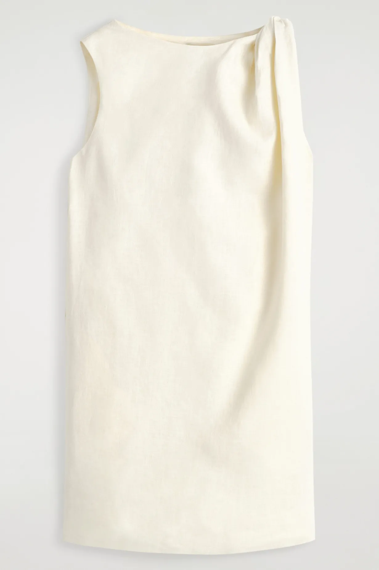 TWIST-DETAIL LINEN MINI DRESS