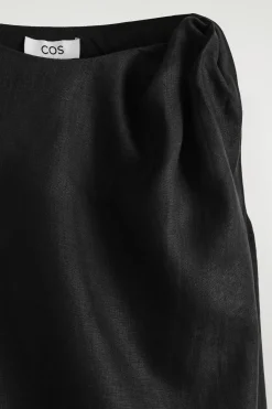 TWIST-DETAIL LINEN MINI DRESS
