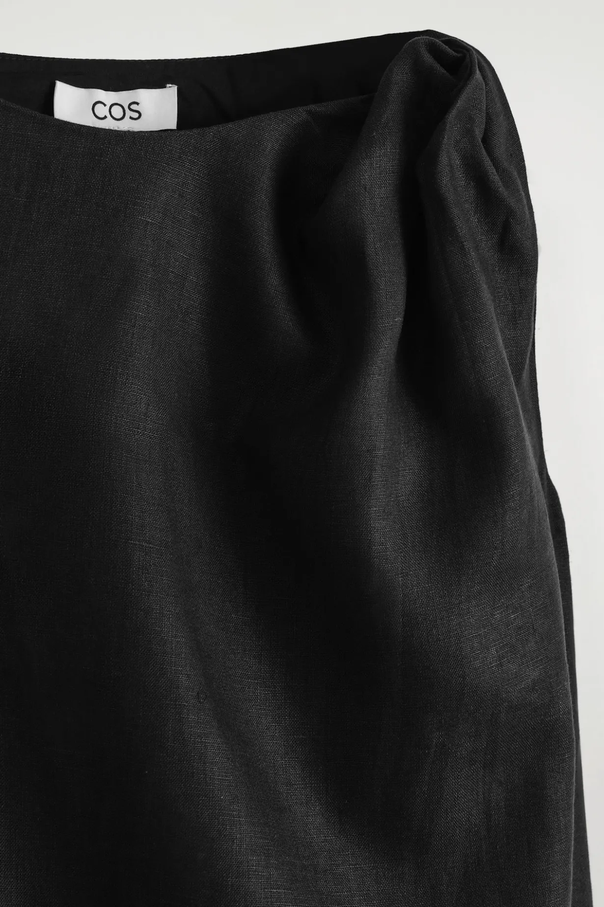 TWIST-DETAIL LINEN MINI DRESS