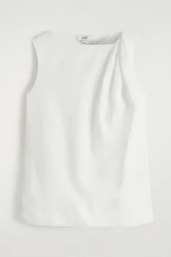 TWISTED-DETAIL LINEN TOP