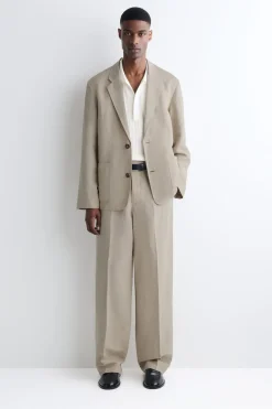 UNSTRUCTURED LINEN-BLEND BLAZER