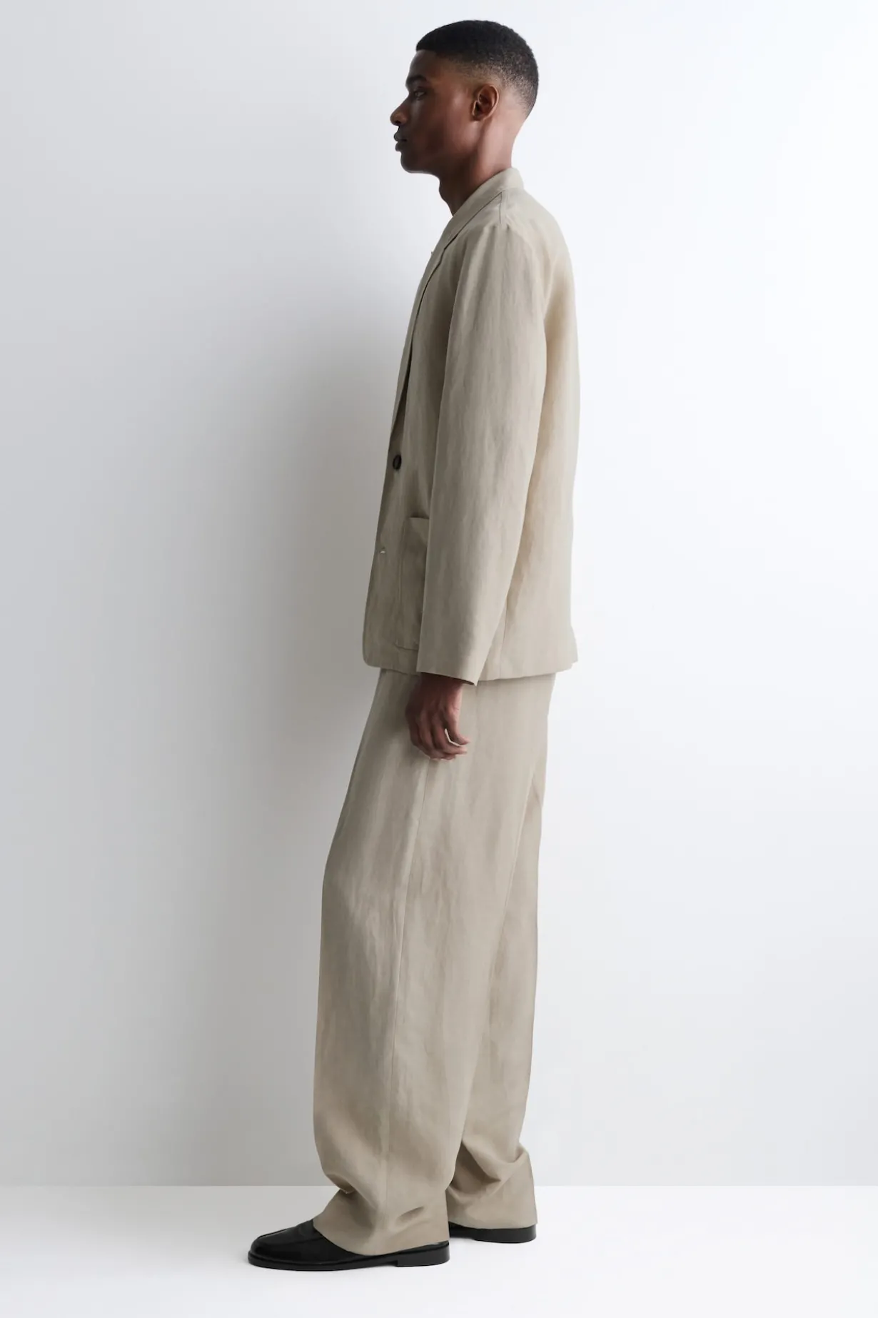 UNSTRUCTURED LINEN-BLEND BLAZER