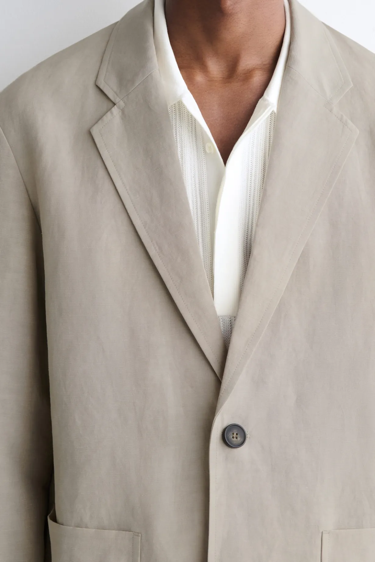 UNSTRUCTURED LINEN-BLEND BLAZER
