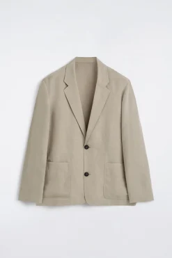 UNSTRUCTURED LINEN-BLEND BLAZER
