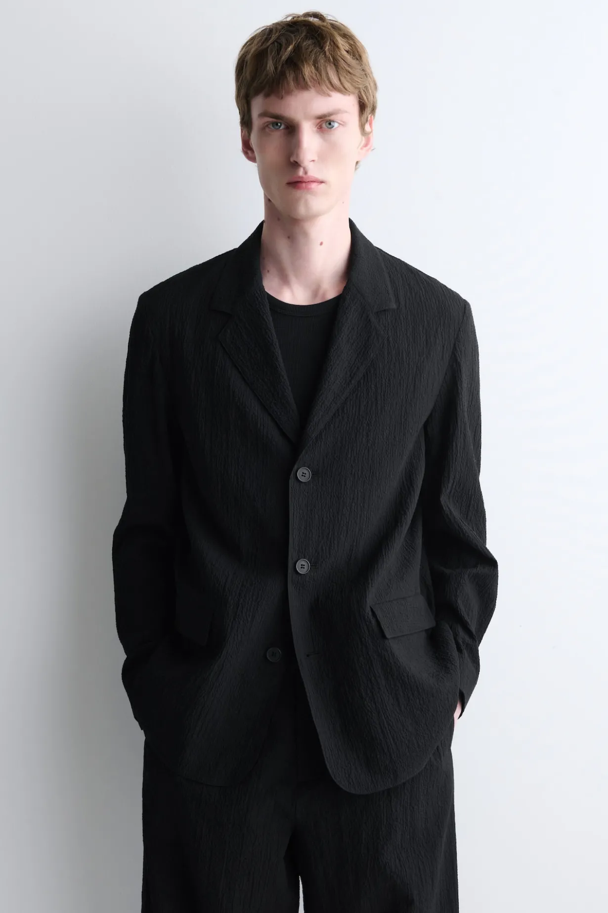 UNSTRUCTURED SEERSUCKER BLAZER