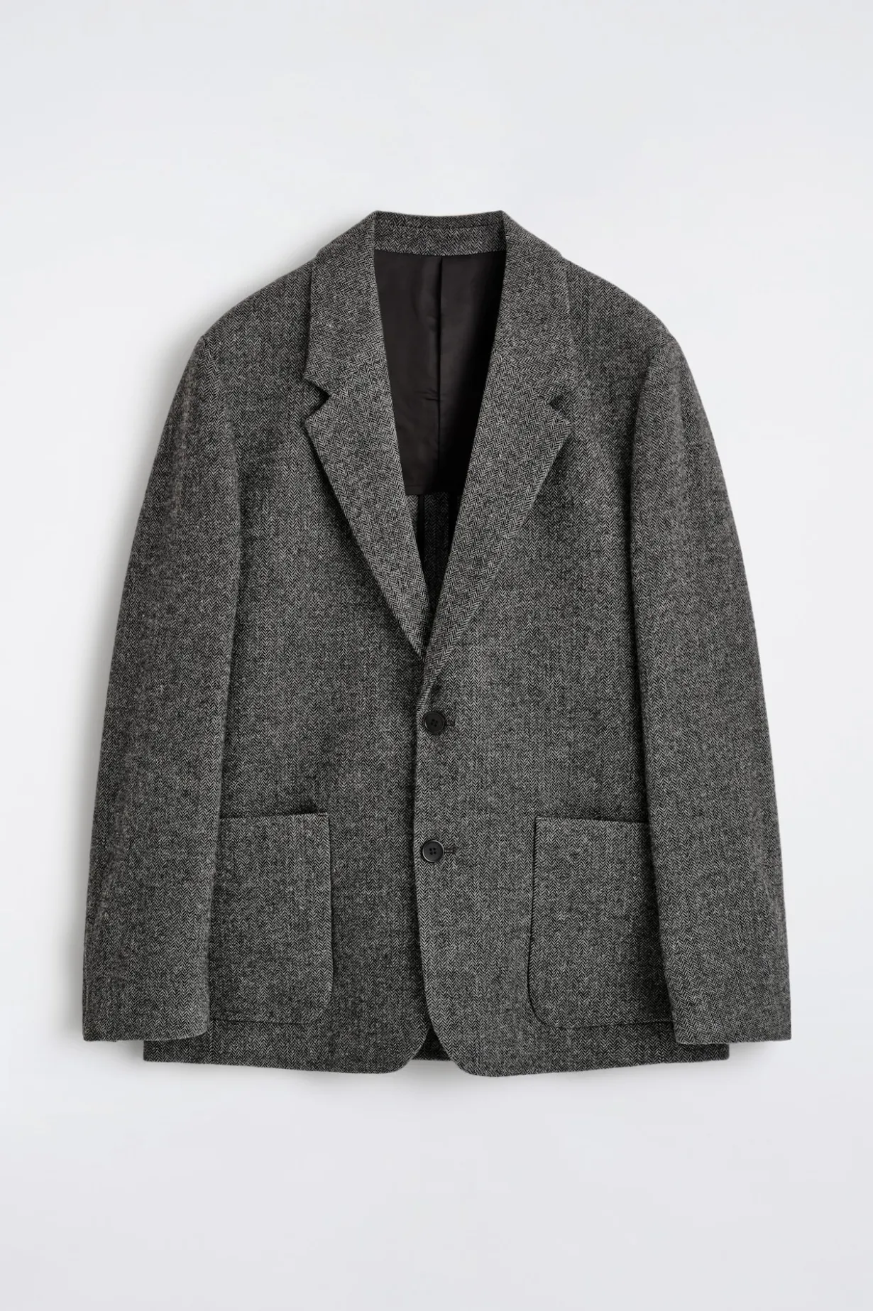 UNSTRUCTURED WOOL-HERRINGBONE BLAZER