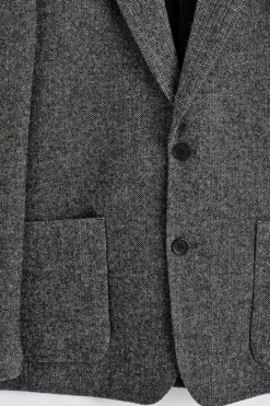 UNSTRUCTURED WOOL-HERRINGBONE BLAZER