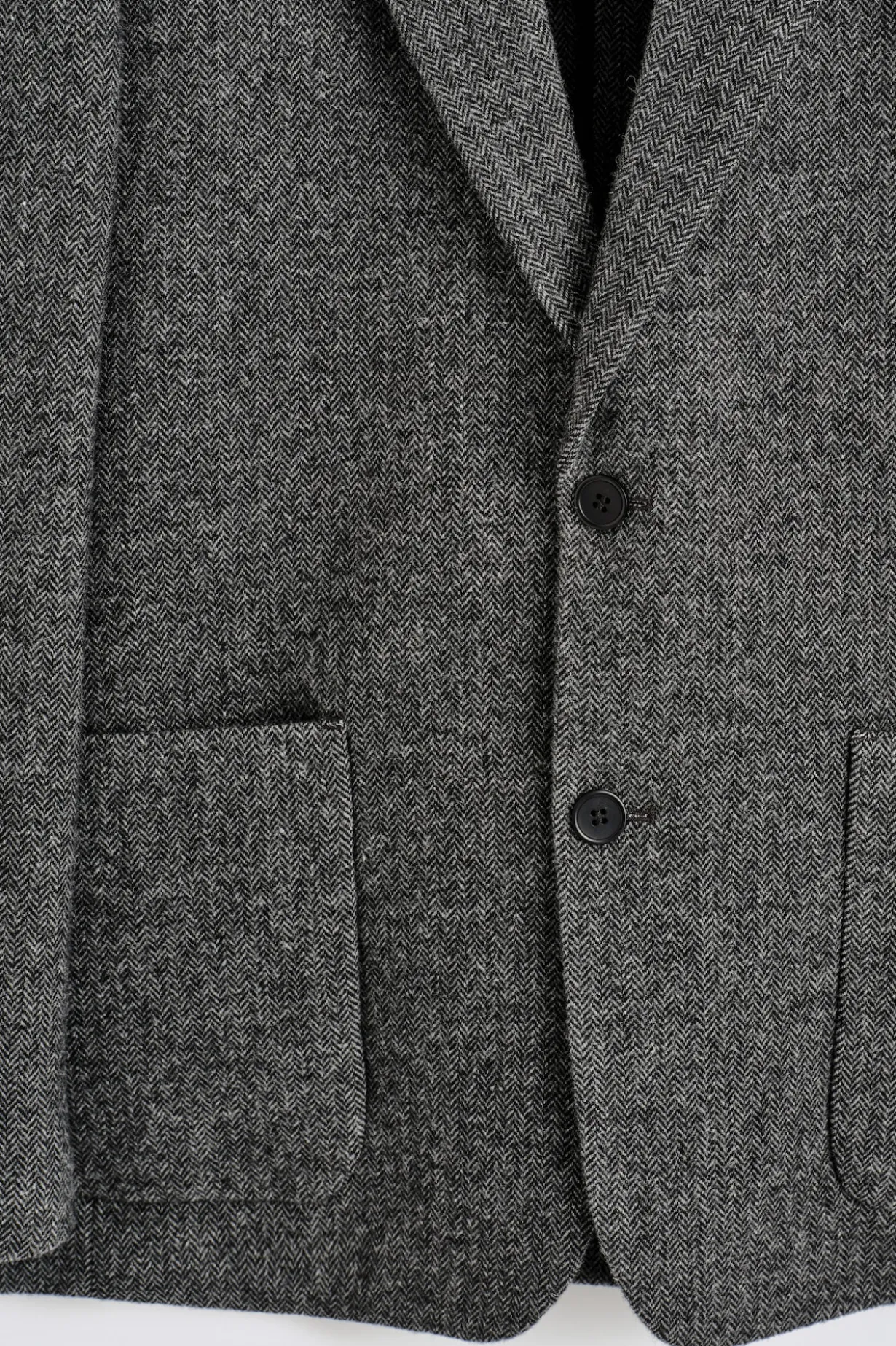 UNSTRUCTURED WOOL-HERRINGBONE BLAZER