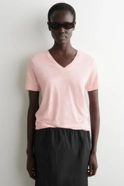 V-NECK LINEN T-SHIRT