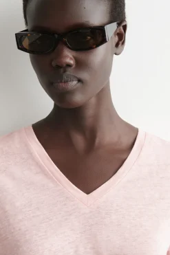 V-NECK LINEN T-SHIRT